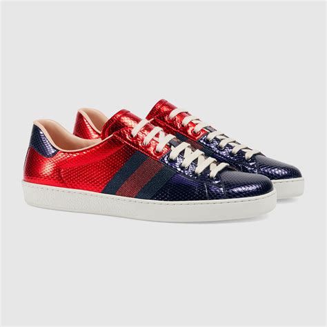 gucci snake sneakers men|gucci ace metallic snakeskin sneakers.